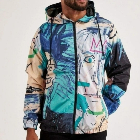 Jean-Michel Basquiat Other - Jean-Michel Basquiat X Members Only Zip Hooded Windbreaker NWT Small